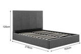 NNEKGE Antalya Gas Lift Bed (Charcoal)