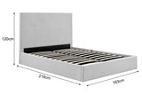 NNEKG Antalya Gas Lift Bed Frame (Queen Light Grey)