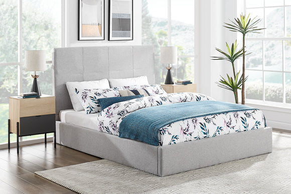 NNEKG Antalya Gas Lift Bed Frame (King Light Grey)