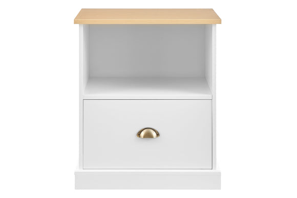 NNEKGE Hampton Bedside Table (White Natural)