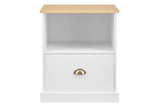 NNEKGE Hampton Bedside Table (White Natural)