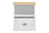 NNEKGE Hampton Bedside Table (White Natural)