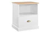 NNEKGE Hampton Bedside Table (White Natural)