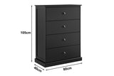 NNEKGE Hampton Chest of Drawers (Black)