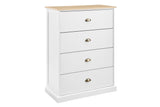 NNEKGE Hampton Chest of Drawers (White Natural)