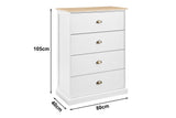 NNEKGE Hampton Chest of Drawers (White Natural)