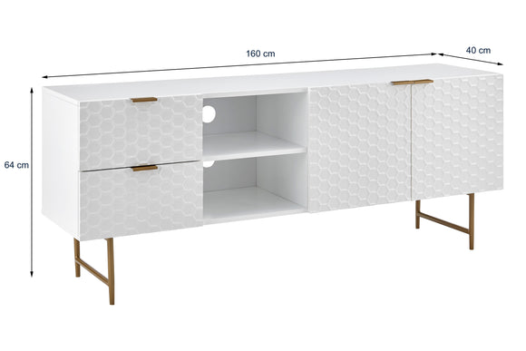 NNEKGE Honeycomb Entertainment Unit (White)