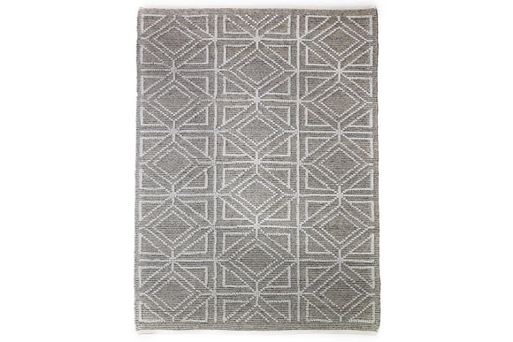 NNEKGE Diamond Hand Woven Wool Blend Rug (200cm x 290cm)