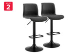 NNEKG Set of 2 Jackson High Back Stools (Charcoal)