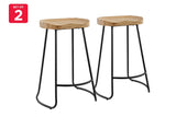 NNEKG Set of 2 Lewis Wood Stools (Oak Black)