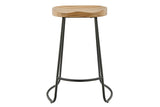 NNEKG Set of 2 Lewis Wood Stools (Oak Black)