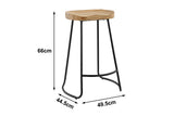 NNEKG Set of 2 Lewis Wood Stools (Oak Black)