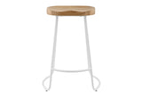 NNEKG Set of 2 Lewis Wood Stools (Oak White)