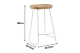 NNEKG Set of 2 Lewis Wood Stools (Oak White)
