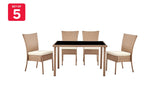 NNEKGE Lytton 5 Piece Outdoor Dining Set (Natural)