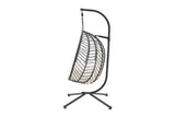 NNEKGE Mackenzie Outdoor Furniture Egg Chair (Black Beige)