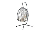 NNEKGE Mackenzie Outdoor Furniture Egg Chair (Black Beige)