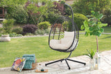 NNEKGE Mackenzie Outdoor Furniture Egg Chair (Black Beige)