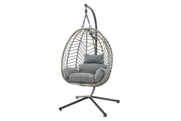 NNEKGE Mackenzie Outdoor Furniture Egg Chair (Grey Grey)