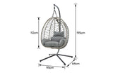 NNEKGE Mackenzie Outdoor Furniture Egg Chair (Grey Grey)