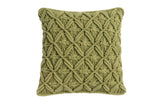 NNEKG Handwoven Cotton Macrame Cushion (45cm x 45cm Olive)