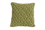 NNEKG Handwoven Cotton Macrame Cushion (45cm x 45cm Olive)