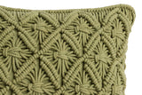NNEKG Handwoven Cotton Macrame Cushion (45cm x 45cm Olive)