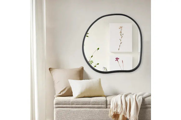 NNEKG Irregular Metal Wall Mirror (Black)
