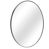 NNEKG Round Metal Wall Mirror (Black)