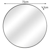 NNEKG Round Metal Wall Mirror (Black)