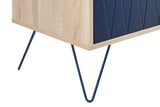 NNEKGE 2 Drawer Night Stand Lanark Collection (Natural Navy)