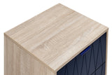 NNEKGE 2 Drawer Night Stand Lanark Collection (Natural Navy)