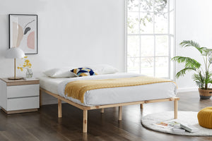 NNEKG Orlando Wood Bed Frame (King Natural)