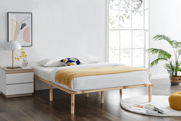 NNEKG Orlando Wood Bed Frame (King Natural)