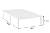 NNEKGE Orlando Wood Bed Frame (Single White)