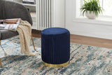 NNEKGE Panama Pleated Ottoman (Navy)