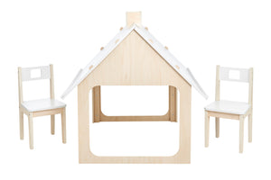 NNEKGE Penny Playhouse Activity Table (White Natural)