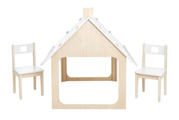 NNEKGE Penny Playhouse Activity Table (White Natural)