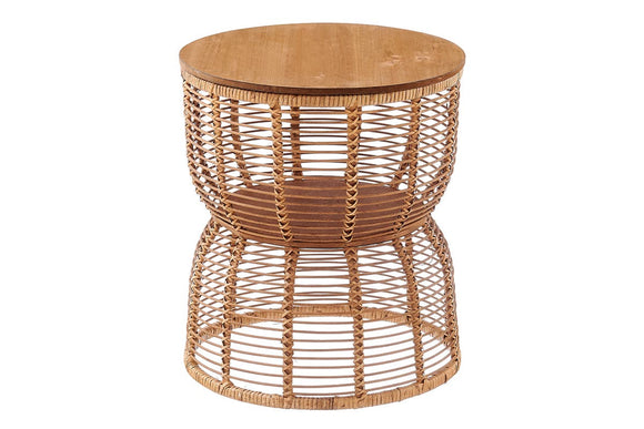 NNEKGE Ravina Rattan Side Table