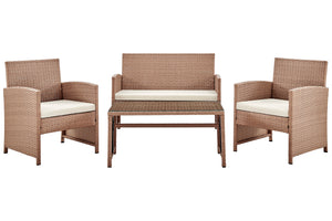 NNEKG Redcliff 4 Piece Outdoor Furniture Lounge Set (Natural)
