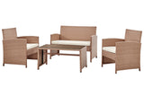 NNEKG Redcliff 4 Piece Outdoor Furniture Lounge Set (Natural)