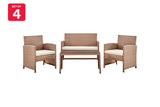 NNEKG Redcliff 4 Piece Outdoor Furniture Lounge Set (Natural)