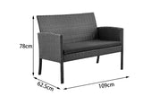 NNEKG Redmond 4 Piece Outdoor Furniture Lounge Set (Black Black)