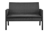 NNEKG Redmond 4 Piece Outdoor Furniture Lounge Set (Black Black)