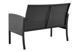NNEKG Redmond 4 Piece Outdoor Furniture Lounge Set (Black Black)