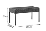 NNEKG Redmond 4 Piece Outdoor Furniture Lounge Set (Black Black)