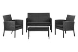 NNEKG Redmond 4 Piece Outdoor Furniture Lounge Set (Black Black)