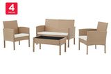 NNEKGE Redmond 4 Piece Outdoor Furniture Lounge Set (Natural Beige)