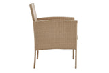 NNEKGE Redmond 4 Piece Outdoor Furniture Lounge Set (Natural Beige)