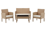 NNEKGE Redmond 4 Piece Outdoor Furniture Lounge Set (Natural Beige)